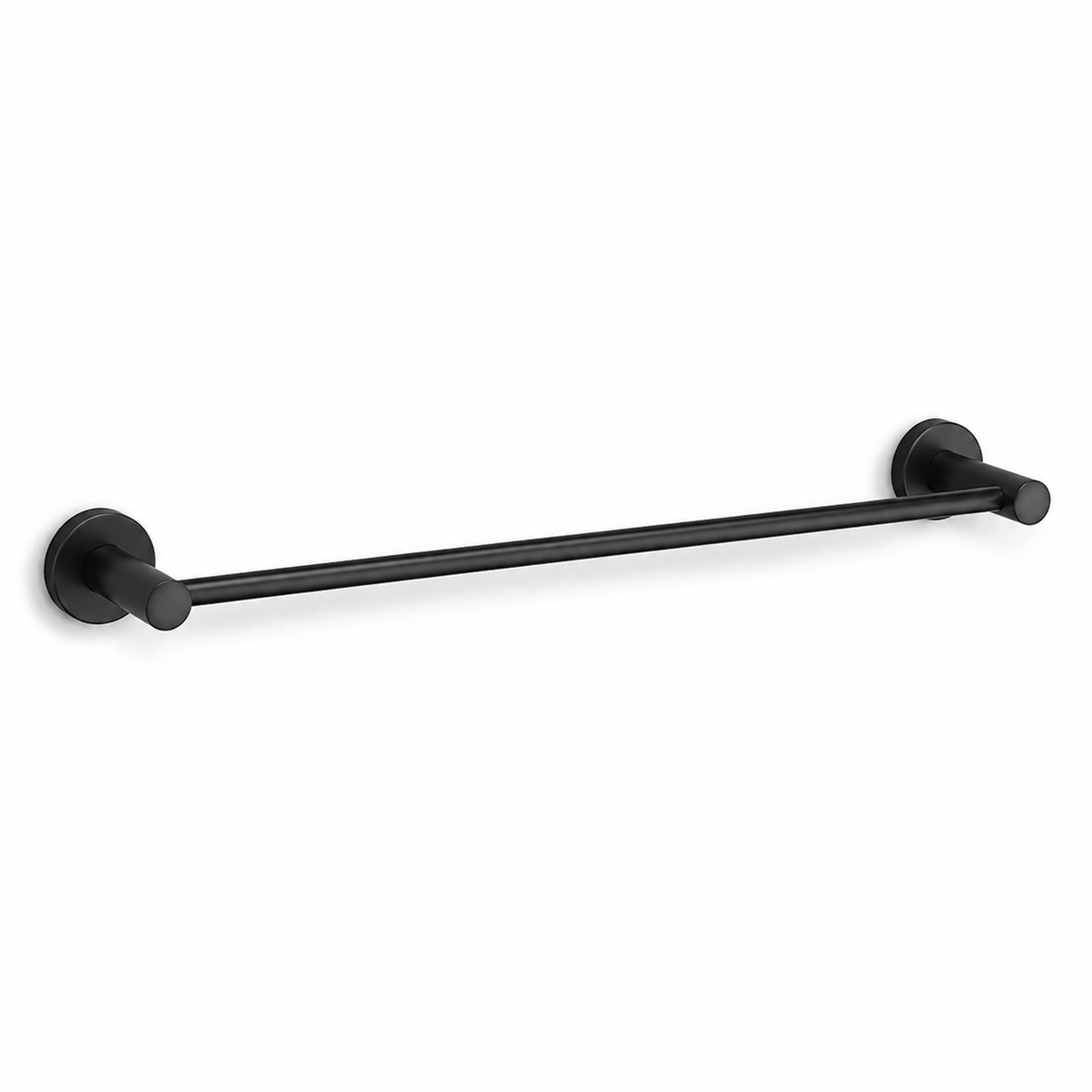 Porte-serviettes mural minimaliste noir mat en acier inoxydable 60 cm
