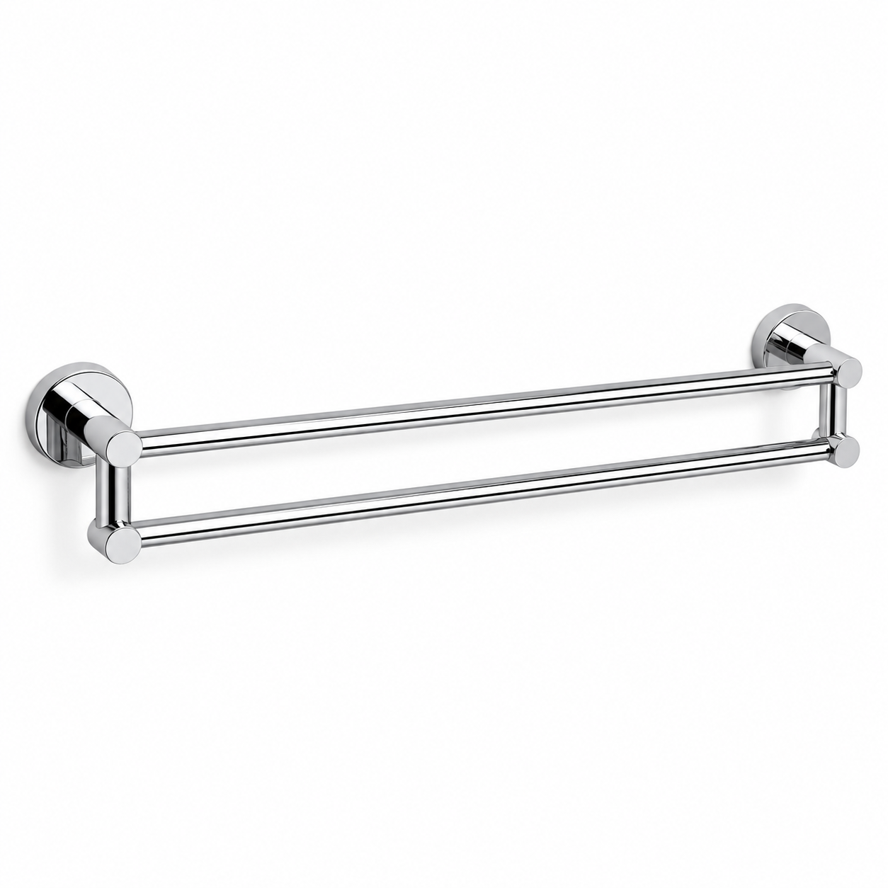 Porte-serviettes double chromé à barres parallèles 60 cm