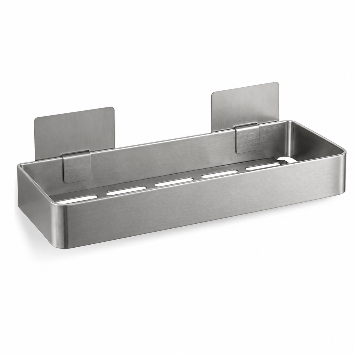 Étagère de douche adhésive inox brossé au format compact 30 cm