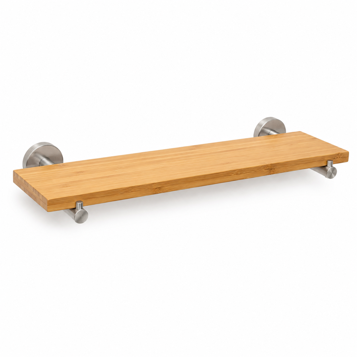Étagère murale de salle de bains en bambou naturel 40x12 cm