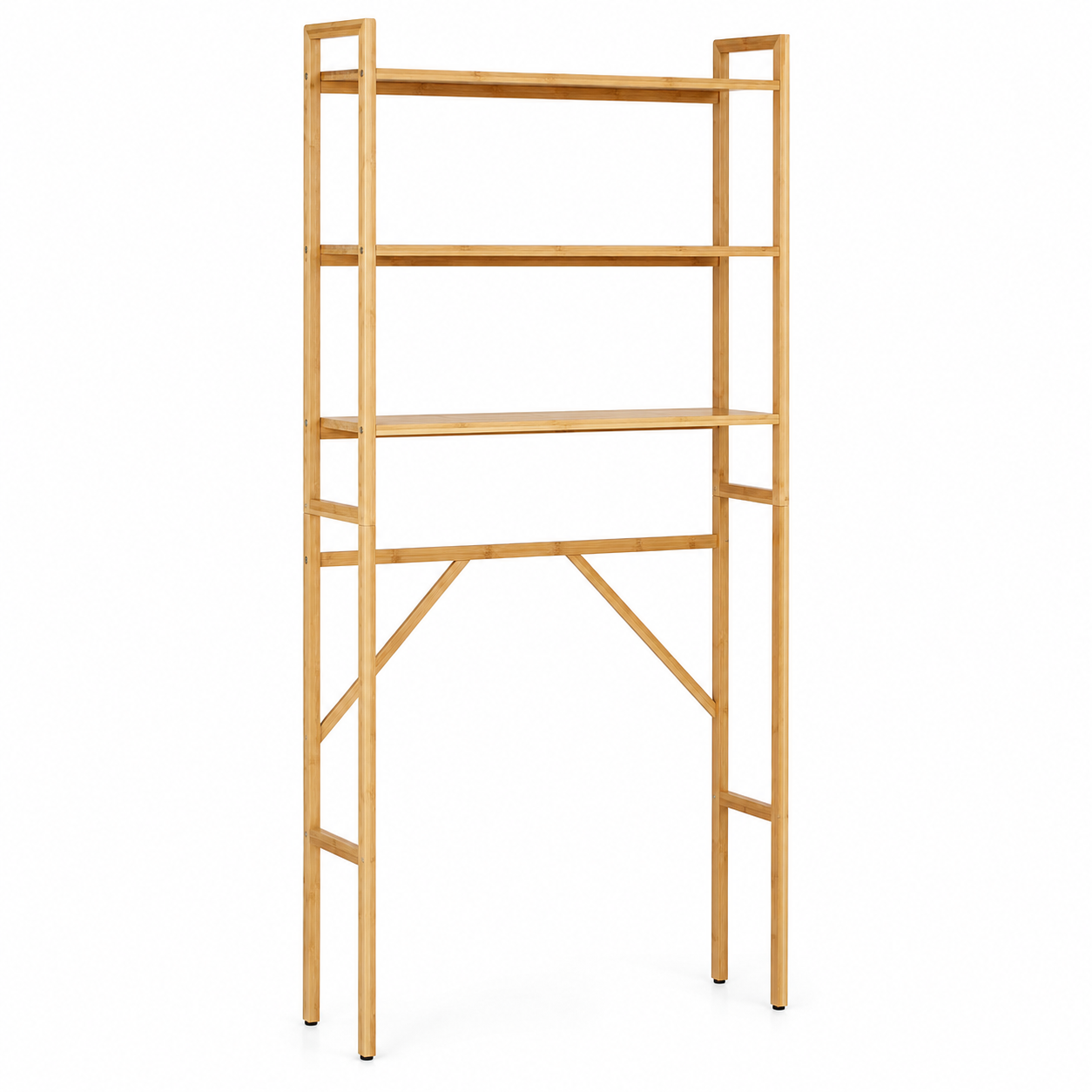 Étagère au-dessus des toilettes en bambou à trois niveaux 60x25x165 cm