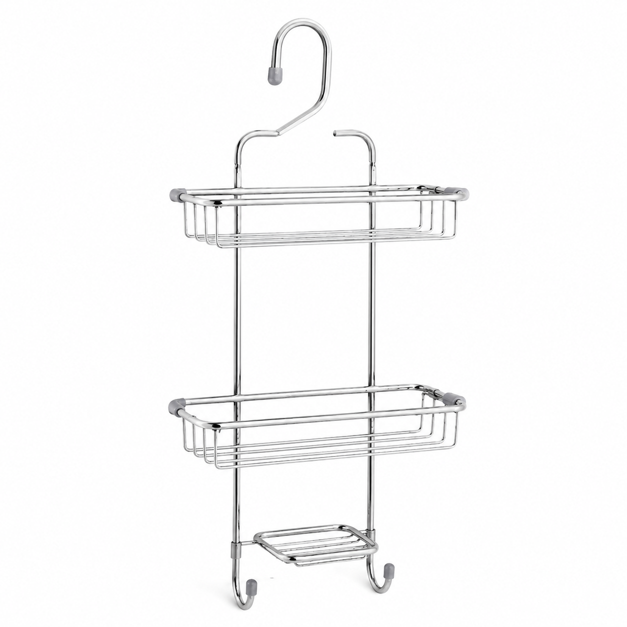 Organisateur de douche chromé suspendu avec deux paniers 25x11x58 cm