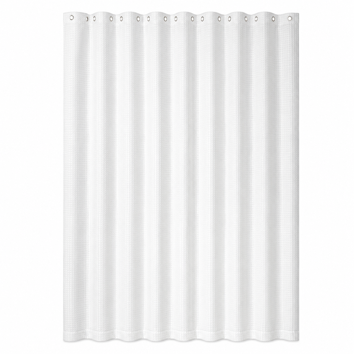 Rideau de douche blanc gaufré déperlant style hôtel 180x200 cm