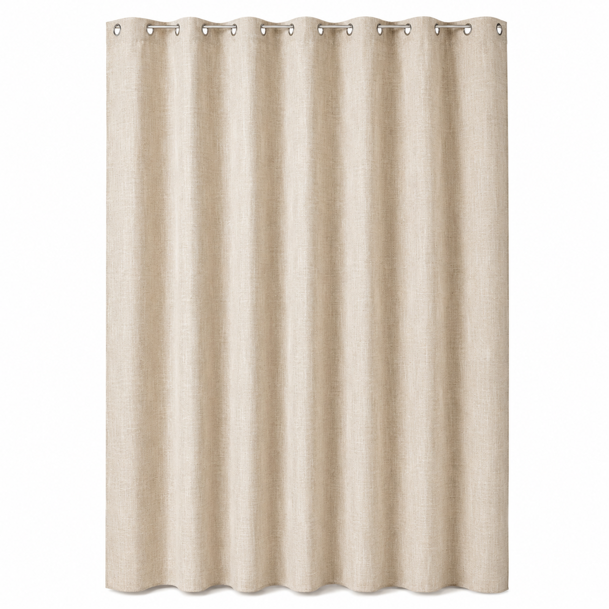 Rideau de douche beige effet lin au tombé naturel 180x200 cm