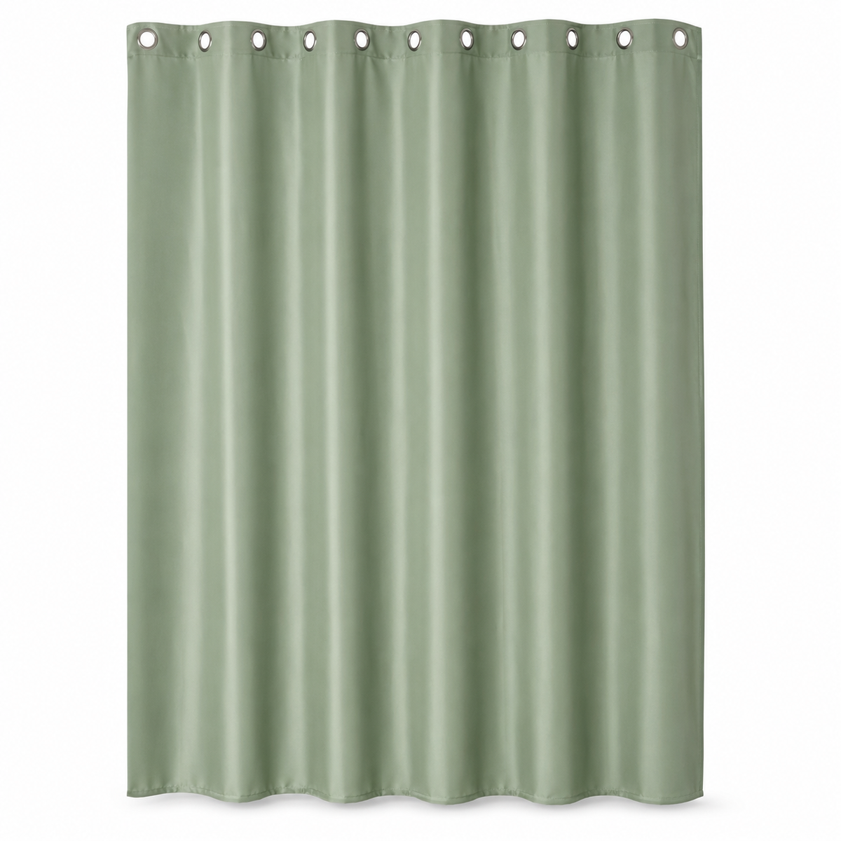 Rideau de douche vert sauge uni avec œillets renforcés 180x200 cm