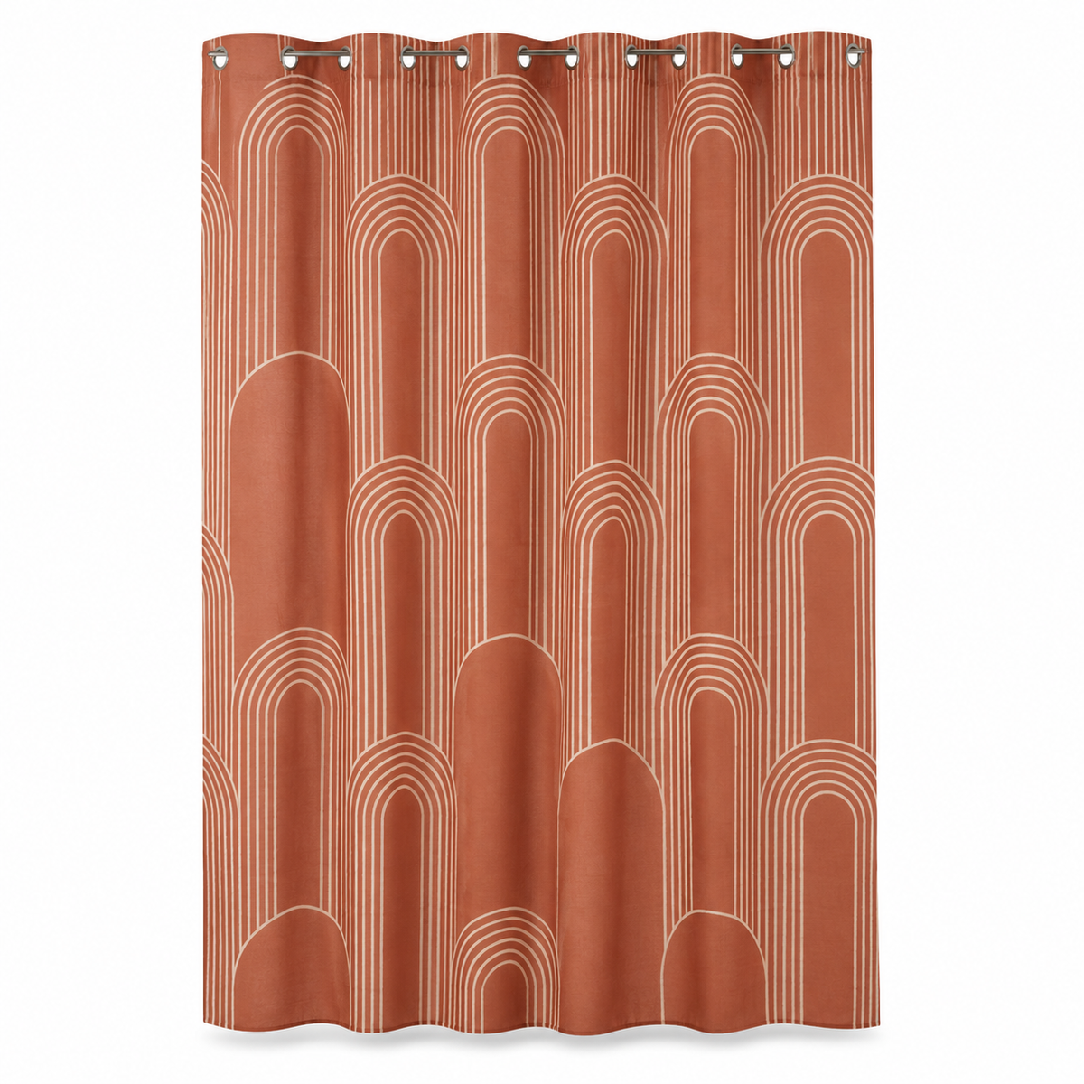 Rideau de douche terracotta à motif arches modernes 180x200 cm