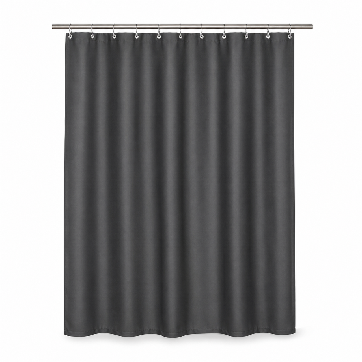 Rideau de douche anthracite uni au tissu dense 180x200 cm