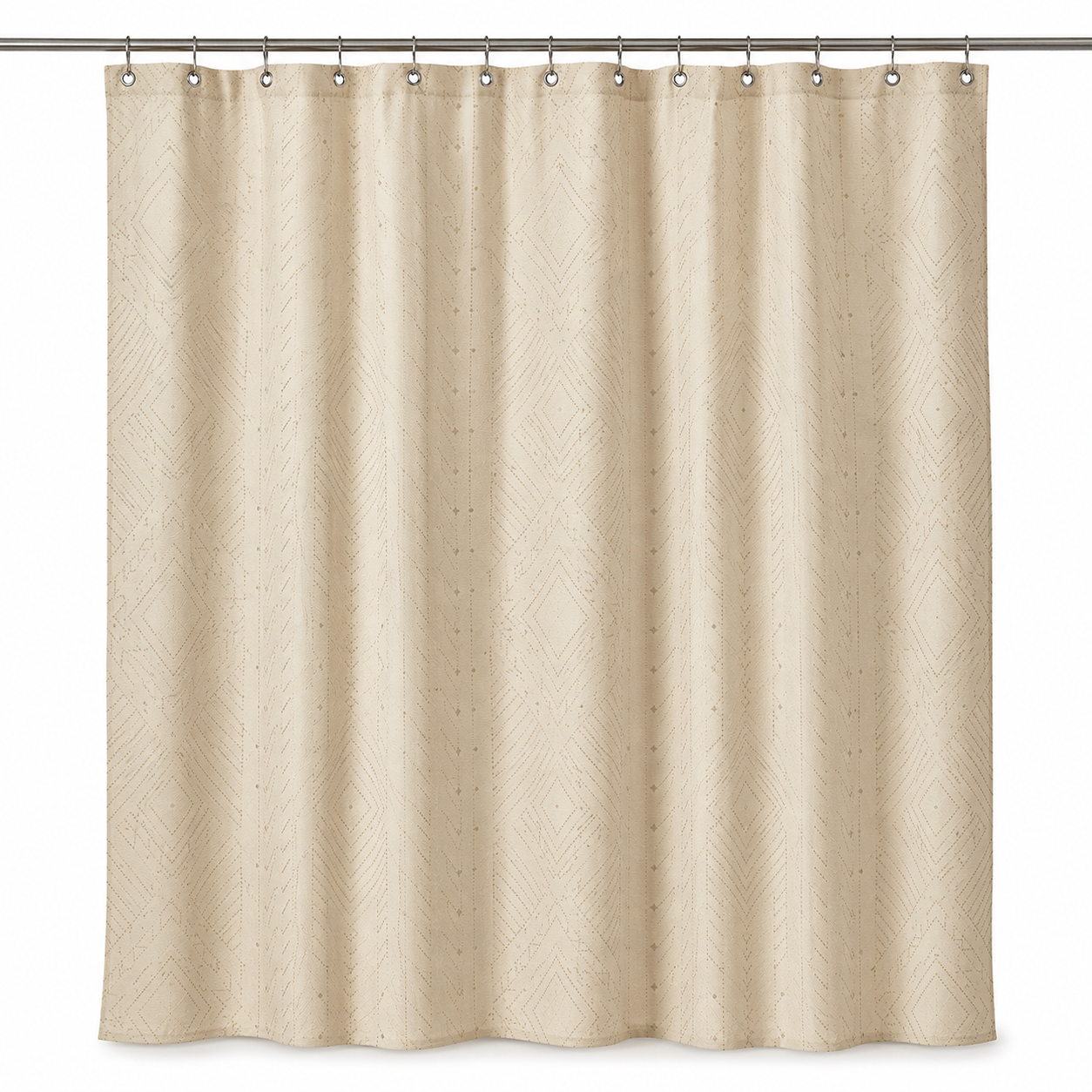 Rideau de douche sable à motif géométrique 200x200 cm