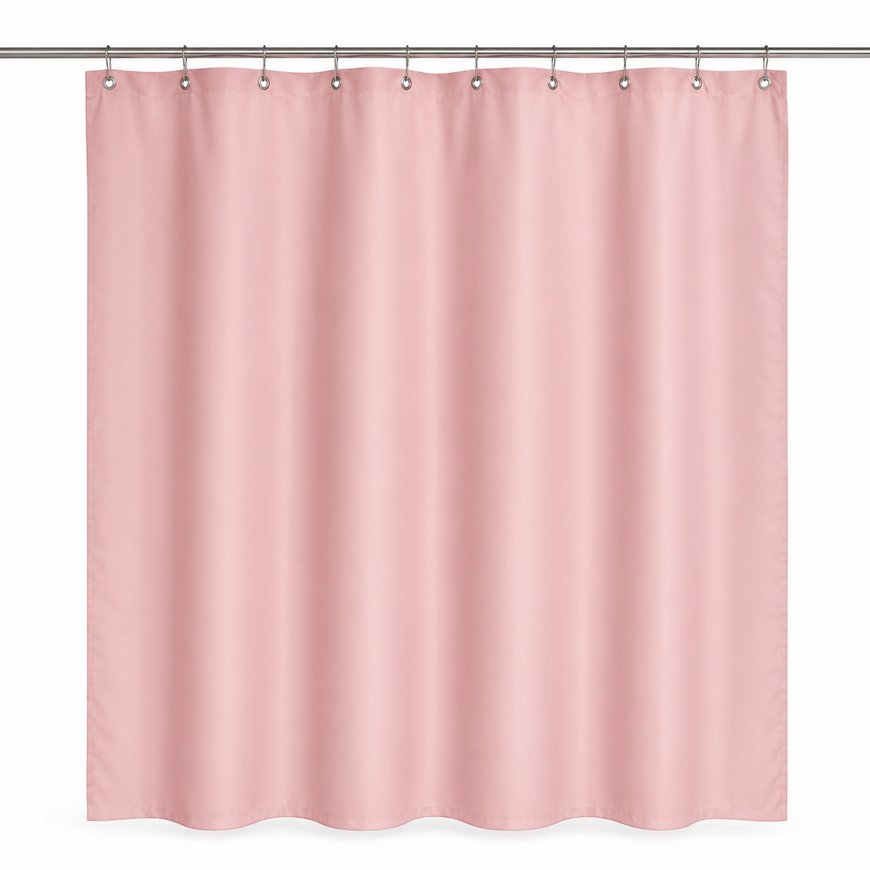 Rideau de douche rose poudré uni pour petite baignoire 180x180 cm