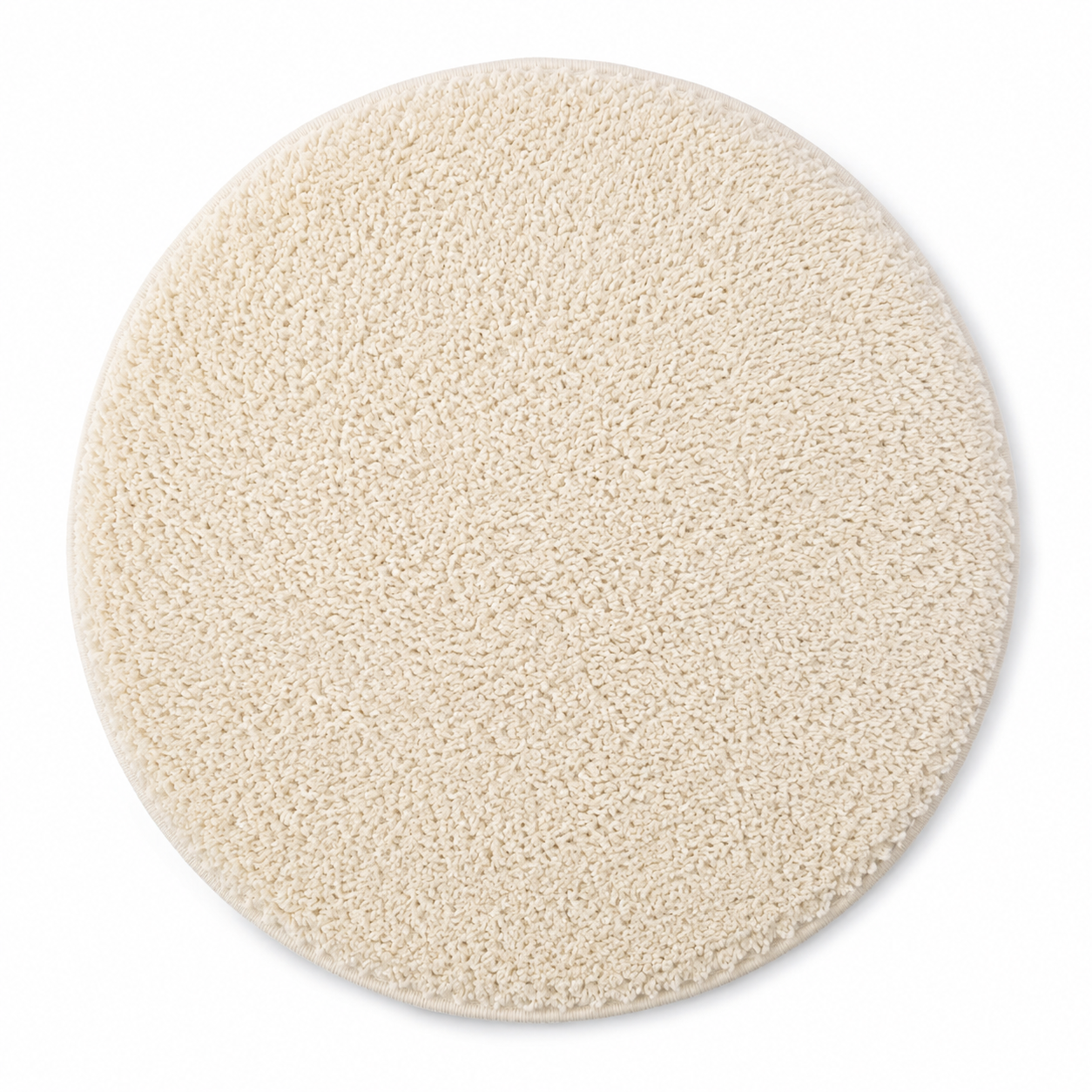 Tapis de bain rond ivoire en coton diamètre 70 cm