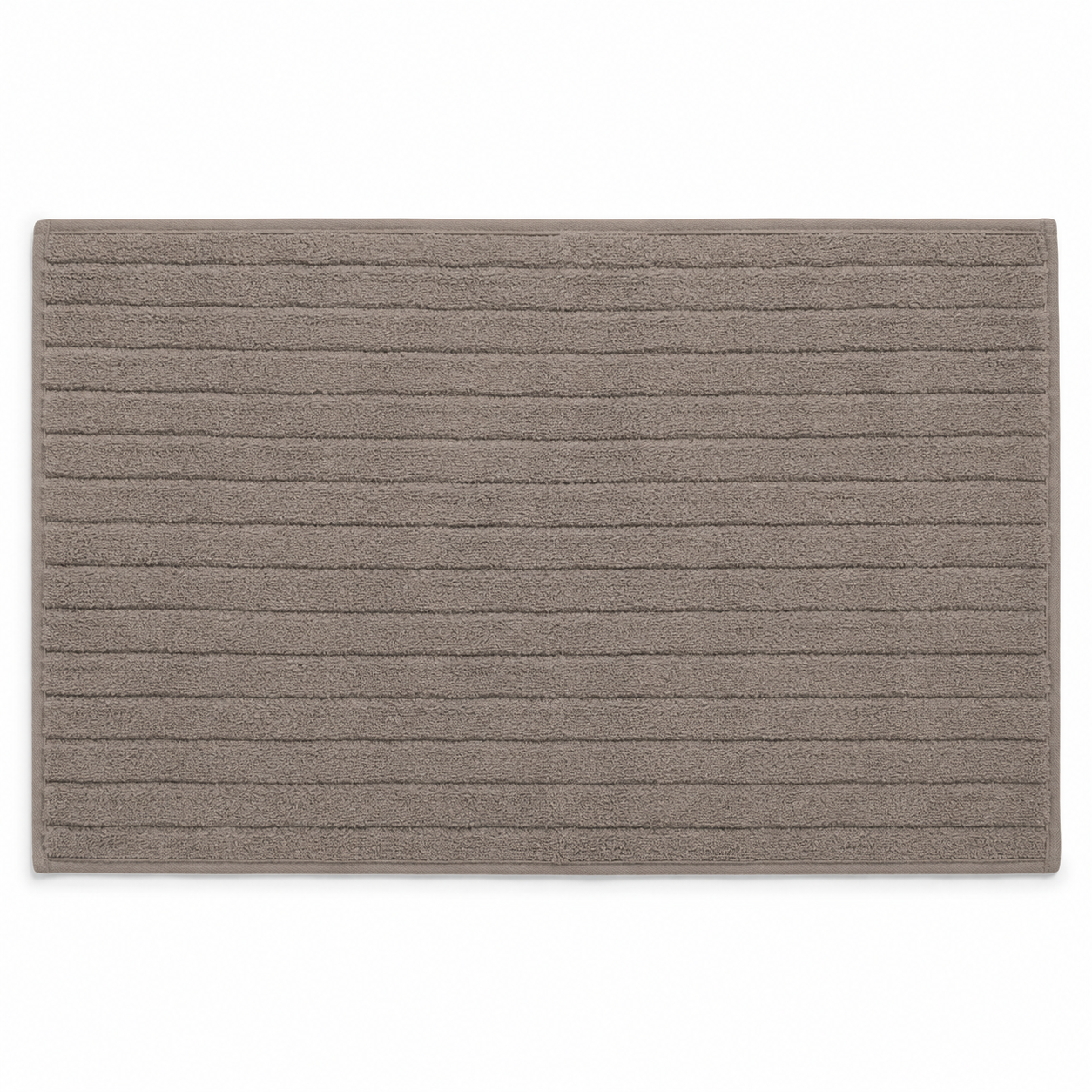 Tapis de bain côtelé taupe grand format 60x100 cm
