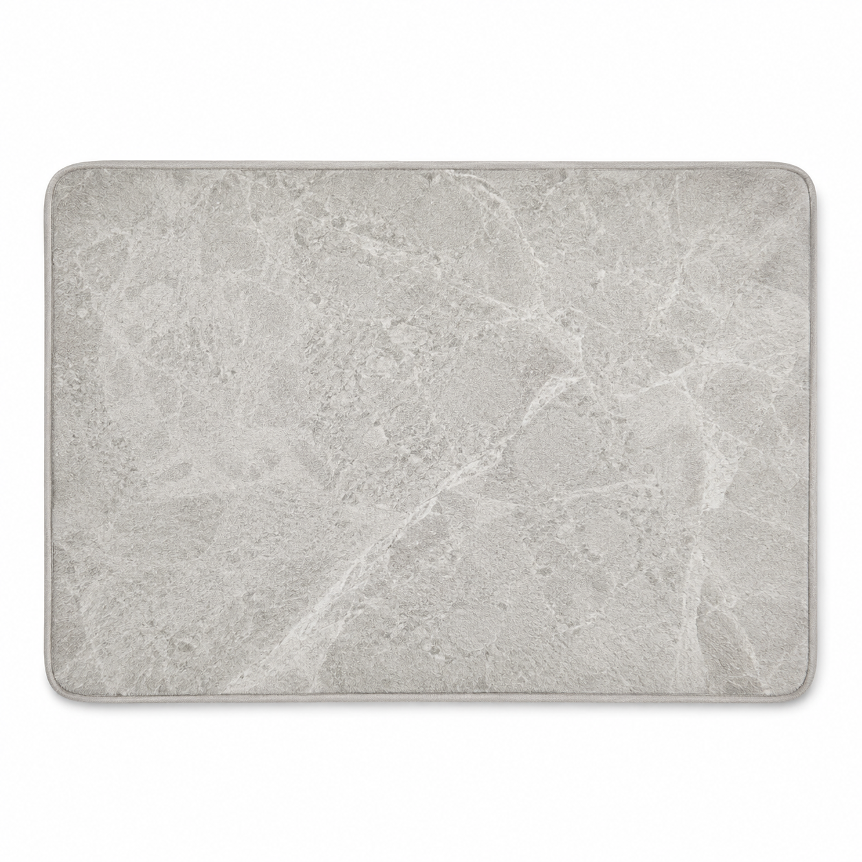 Tapis de bain fin gris clair effet pierre 45x70 cm