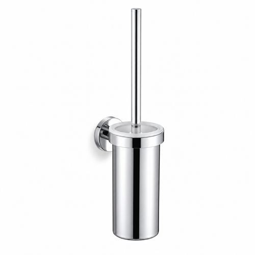 Brosse WC murale chromée avec récipient amovible 38 cm