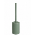 Brosse WC vert sauge avec support compact en résine 37 cm