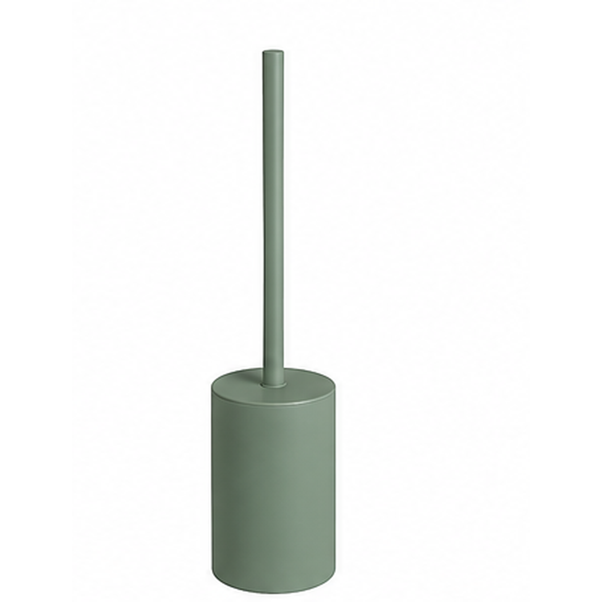 Brosse WC vert sauge avec support compact en résine 37 cm